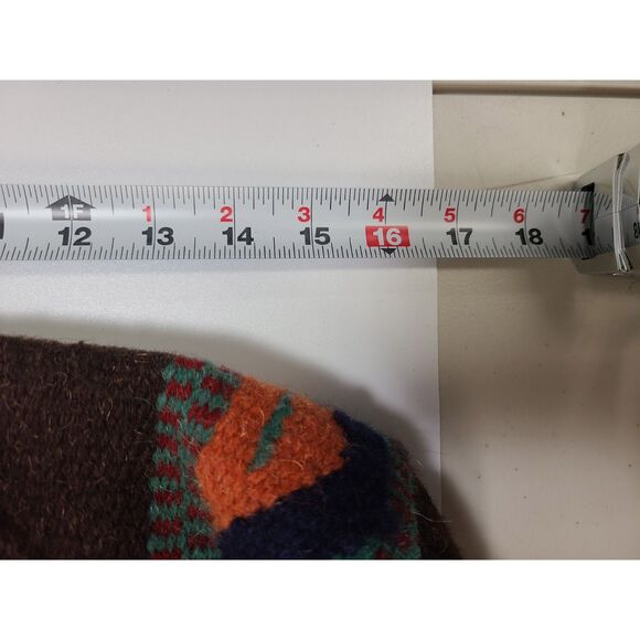 Castano Mole Southwestern 100% Wool Tote Bag, Aztec Tribal Print, Leather - Picture 6 of 8